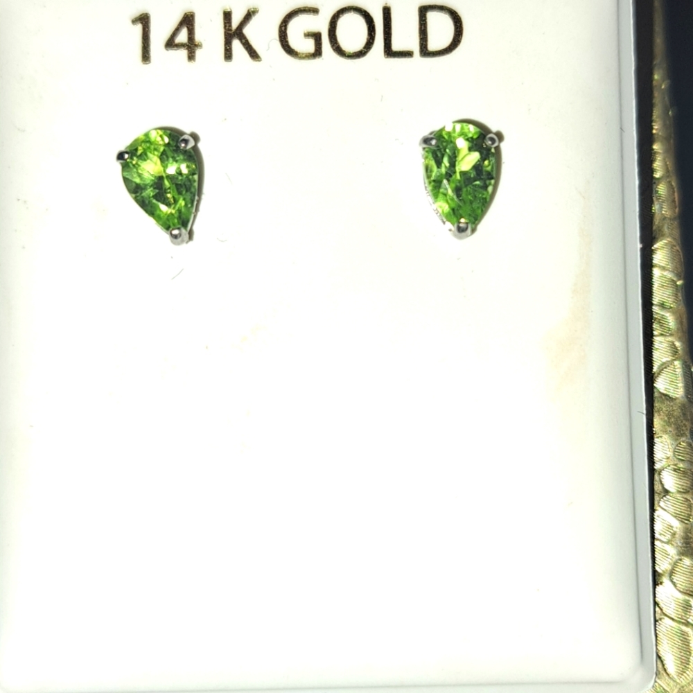 14k genuine Peridot earrings